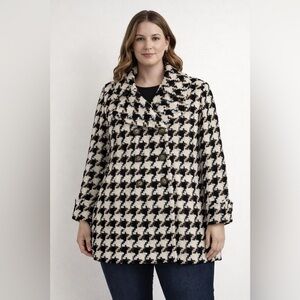 Ellen Tracy Black and White Pea Coat